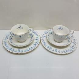 Vintage Royal Albert Memory Lane blue floral bone china dishes lot