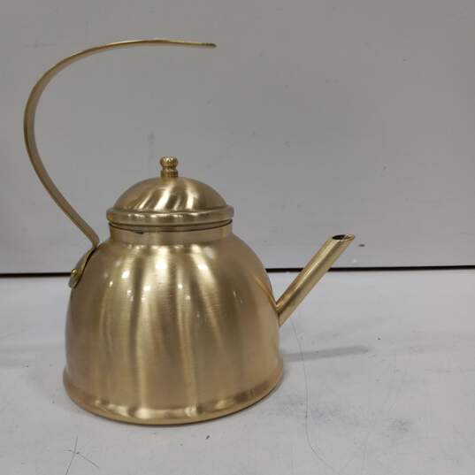 Rose & Fitzgerald Gold Tone Teapot w/Box image number 2
