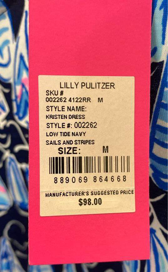 NWT Lilly Pulitzer Womens Multicolor Cotton Sails And Stripes Mini Dress Size M image number 5