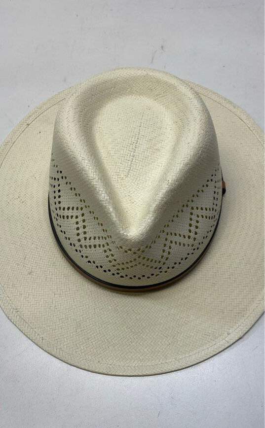 Ultrafino Black Creek Ivory Straw Hat Size M 7 1/8 image number 5