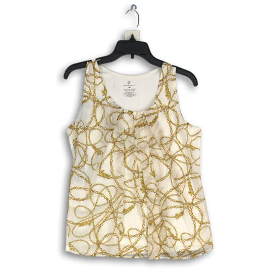 NWT Womens Gold White Sleeveless Pullover Tank Top Size Medium image number 1