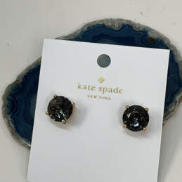 Designer Kate Spade Gold-Tone Cubic Zirconia Round Shape Stud Earrings