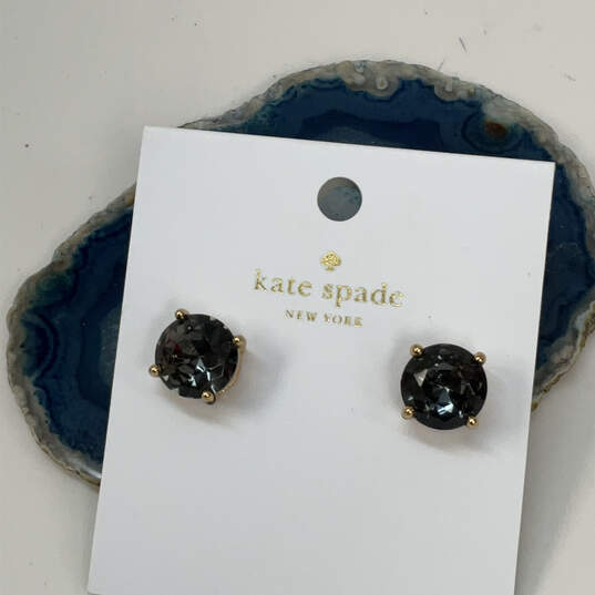 Designer Kate Spade Gold-Tone Cubic Zirconia Round Shape Stud Earrings image number 1