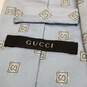 AUTHENTICATED Gucci Powder Blue Monogram Logo Silk Mens Neck Tie image number 5