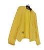 Womens Yellow Long Sleeve Open Front Cropped Blazer Jacket Size 8 image number 2