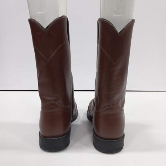 Men's Brown Leather Justin Size 10D Boots image number 5