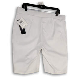 NWT Womens White Flat Front Pull-On Stretch Bermuda Shorts Size X-Large alternative image