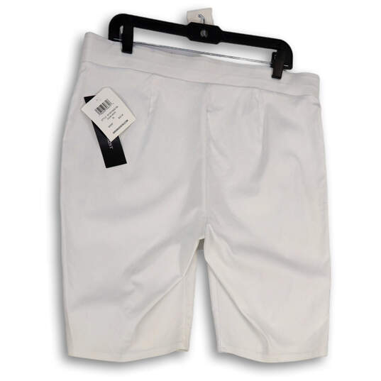 NWT Womens White Flat Front Pull-On Stretch Bermuda Shorts Size X-Large image number 2