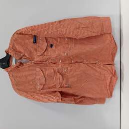 Men's PFG Super Bonehead Orange Checkered Shirt Size S