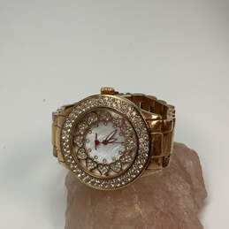 Designer Betsey Johnson BJ00643-01 Rose Gold-Tone Round Analog Wristwatch