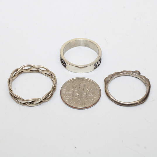 Assortment of 3 Sterling Silver Rings Size 6, 6.25, 7.75 - 6.4g image number 5