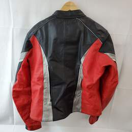 Black with Red and Gray Women's Motorcycle Jacket Size XL alternative image