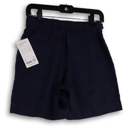 NWT Womens Blue Slash Pockets Voyager Linen Bermuda Shorts Size 0