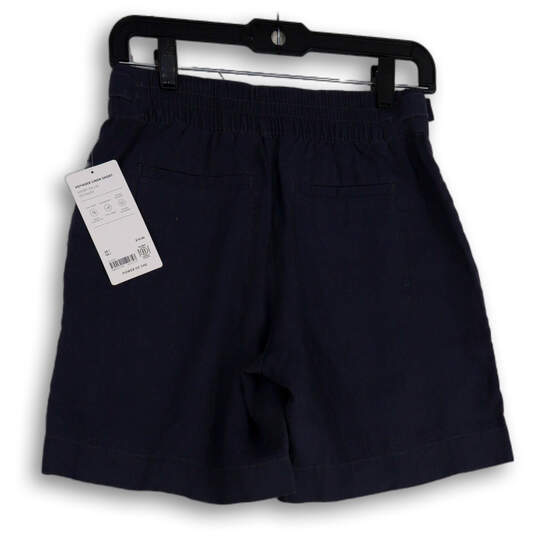 NWT Womens Blue Slash Pockets Voyager Linen Bermuda Shorts Size 0 image number 1