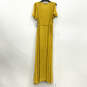 NWT Womens Yellow V-Neck Pleated Short Sleeve Wrap Dress Size Medium image number 2