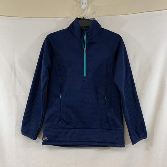 Women's Navy Adidas Golf 1/2-Zip Jacket, Sz. S image number 1