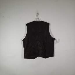 Mens Mid-Length Sleeveless Button Front Motorcycle Vest Size XXL alternative image