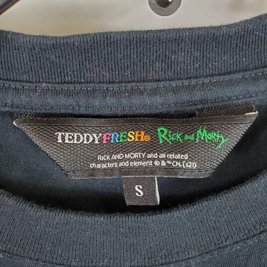 Teddy Fresh Men Blackn Rick & Morty T Shirt S image number 3