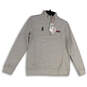 NWT Womens Gray Heather 1/4 Zip Mock Neck Pullover Sweatshirt Size Medium image number 1