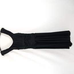 BCBGMAXAZRIA Women Black Ruched Pleated Dress S
