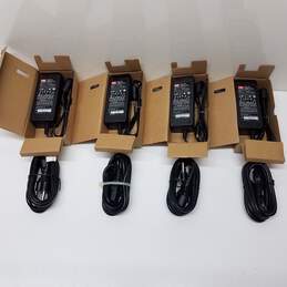 Lot of 4 Mean Well GS60A12-P1J AC/DC Power Supply Switching Adaptors & 4 NEMA 5-15P to IEC320C13 Power Cords NEW