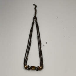 Designer Sorrelli Gold-Tone Crystal Stone Triple Strand Link Chain Necklace alternative image