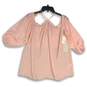 NWT 1. State Womens Pink Chiffon Off The Shoulder Balloon Sleeve Blouse Top Sz S image number 1
