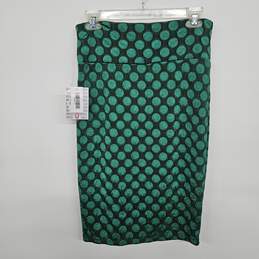 Green Polka Dot High Waisted Pencil Skirt