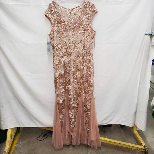 NWT Alex Evenings WM's Rose Gold Sequin 2 Pc Garment Maxi Formal Dress Size 18 image number 2