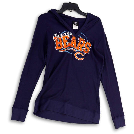 Womens Blue Orange Chicago Bears Long Sleeve Pullover Hoodie Size XL image number 1