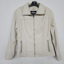 Maxima White Leather Jacket