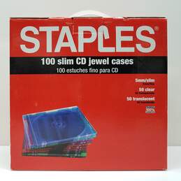 STAPLES 100 Slim CD Jewel Sealed Cases Lot B