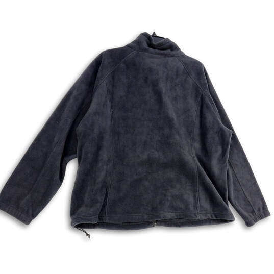 NWT Mens Gray Long Sleeve Mock Neck Pockets Full Zip Fleece Jacket Size 3X image number 2