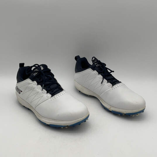 Mens Go Golf Ultra Go White Leather Round Toe Lace-Up Golf Shoes Size 9 image number 4