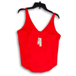 NWT Womens Red Sleeveless Wide Strap V-Neck Pullover Camisole Top Size M