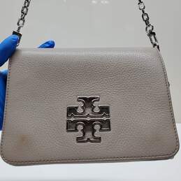 Tory Burch Britten Combo Crossbody Clutch Bag in French Gray Leather Silver alternative image