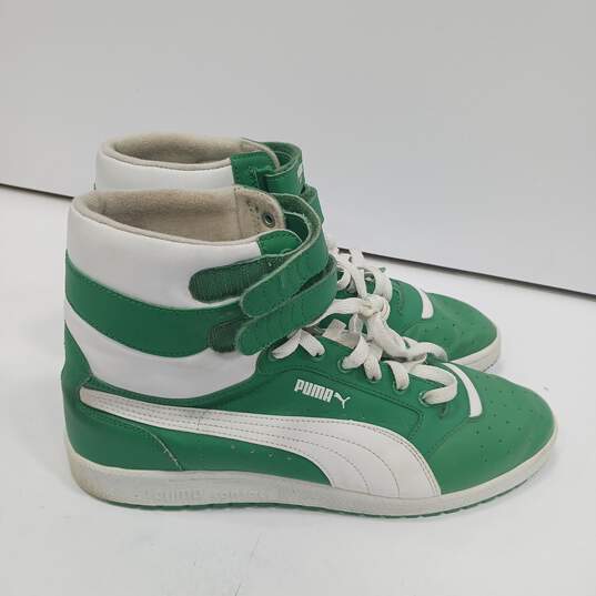 Puma Sky II High Green & White Athletic Sneakers Size 11 image number 2
