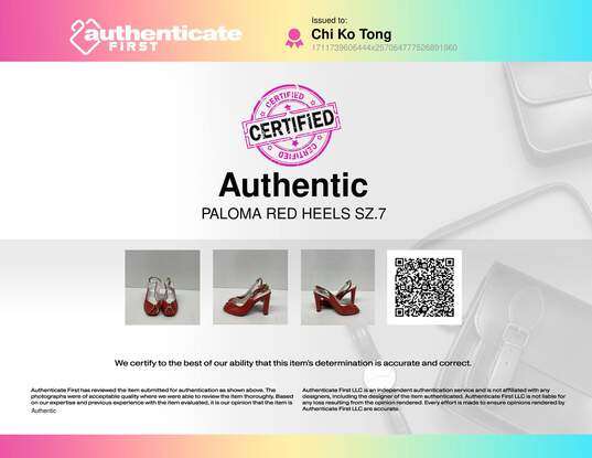 Authentic PALOMA Orange Patent Slingback Sandal W 7 image number 9