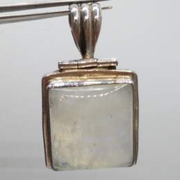 Sterling Silver Chalcedony Rectangular 2 inch Pendant 26.8g alternative image