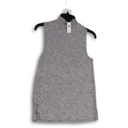 NWT Womens Gray Stretch Mock Neck Sleeveless Pullover Tank Top Size Small alternative image