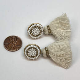 Designer J. Crew Gold-Tone Beaded Push Back Tassel Earrings alternative image
