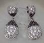 14K White Gold CZ Drop Earrings 3.3g image number 5