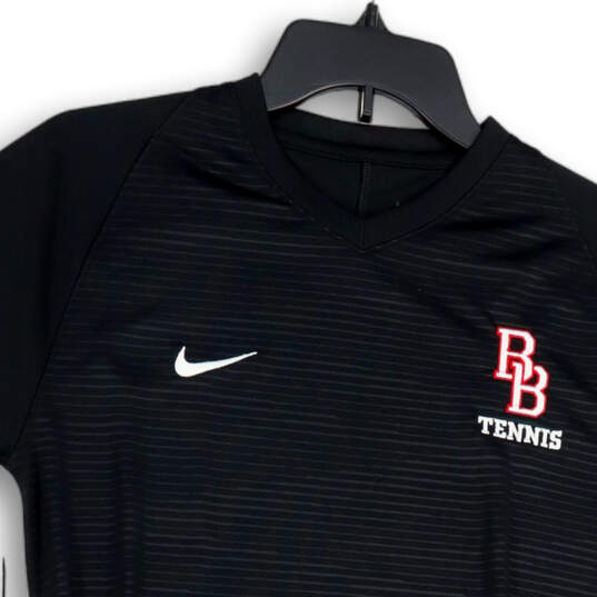 NWT Mens Black Dri-Fit Short Sleeve Tennis Pullover T-Shirt Size Medium image number 3