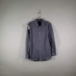 Mens Check Slim Fit Long Sleeve Collared Button-Up Shirt Size Medium
