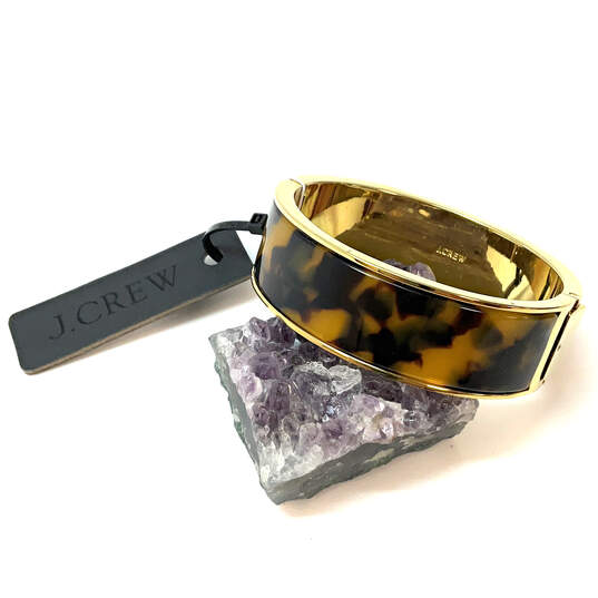 NWT Designer J. Crew Gold-Tone Fashionable Hinged Bangle Bracelet image number 1