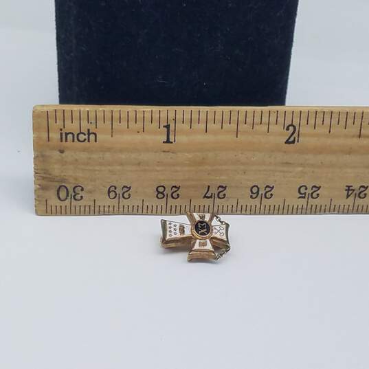 10k Gold Enamel Sigma Chi Cross Pin 2.3g image number 5