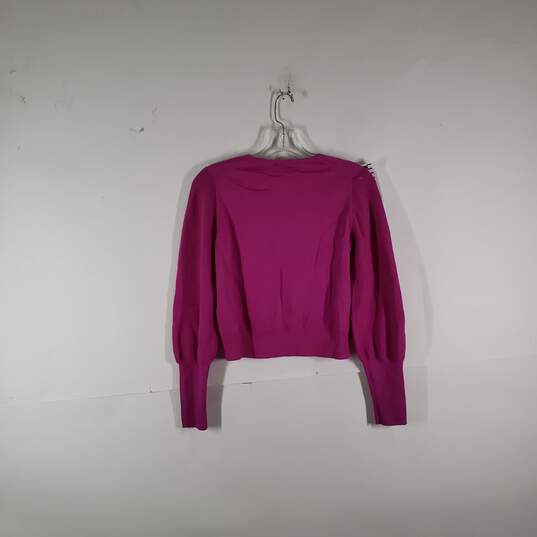 NWT Womens Square Neck Long Sleeve Cropped Pullover Sweater Size Small image number 2