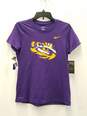 Nike Tee LSU Women's Cropped Purple T-Shirt Size S image number 1