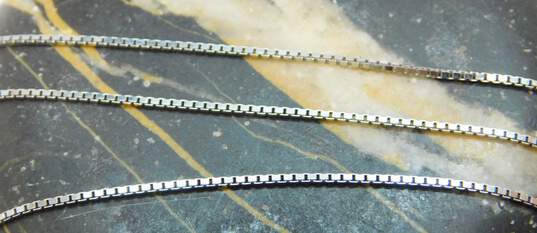 14K White Gold Box Chain Necklace 3.3g image number 3