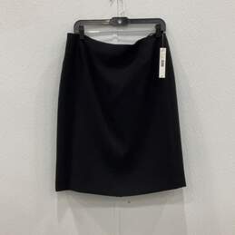 NWT Alex Marie Womens Black Back Zipper Slit Hem Straight & Pencil Skirt Size 12